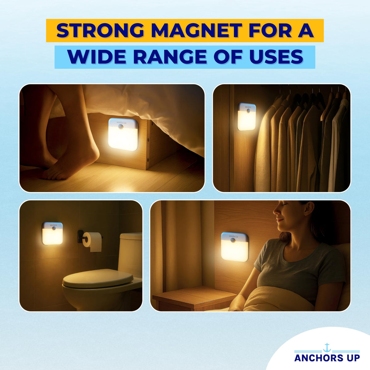 Anchors Up warm white LED emits 3000K glow that's easy on the eyes.