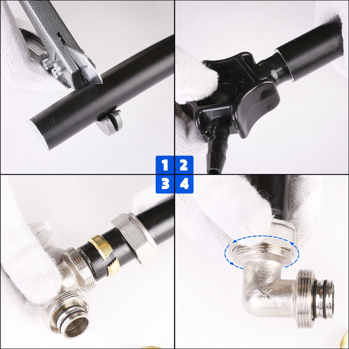 ANCIMOON compression elbow fitting demonstrates a leak-resistant connection with double O-rings.