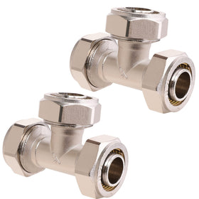 ANCIMOON 3-4inch tee air piping fittings showing durable brass-nickel finish