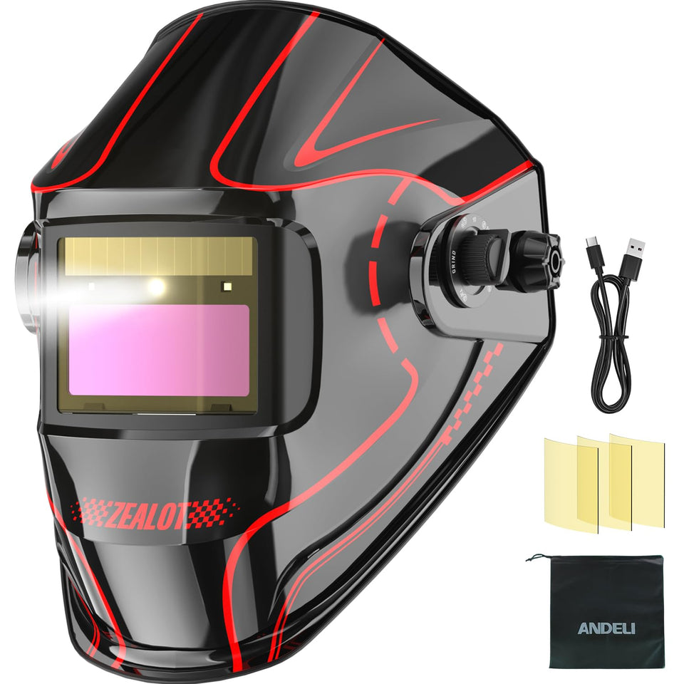 ANDELI welding helmet front view with true color clarity for precise welding
