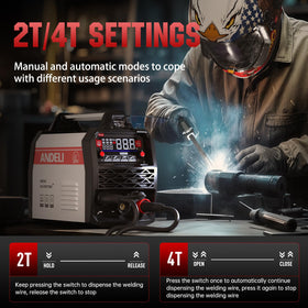 ANDELI leather welding gloves included for improved grip and protection.