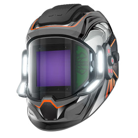 ANDELI welding helmet front view with panoramic screen for expansive visibility.