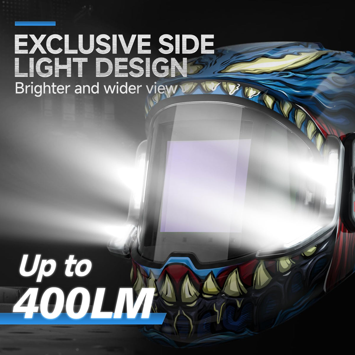 ANDELI welding helmet shows true color clarity for easier weld seam inspection