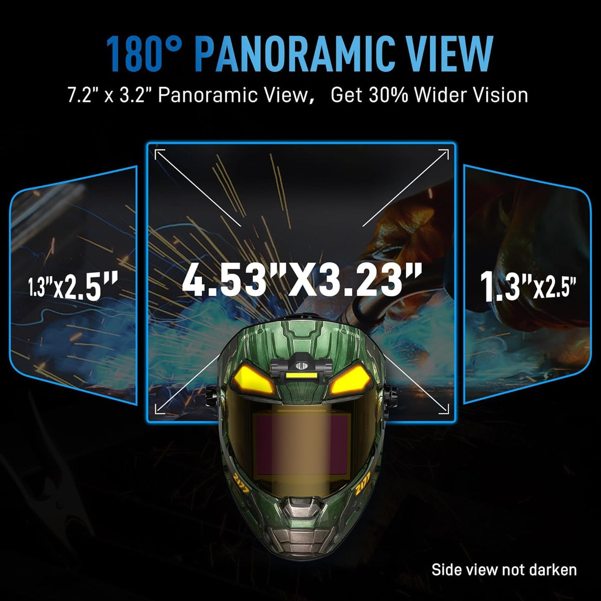 ANDELI helmet true color visibility emphasizes accurate shade transitions during welding.