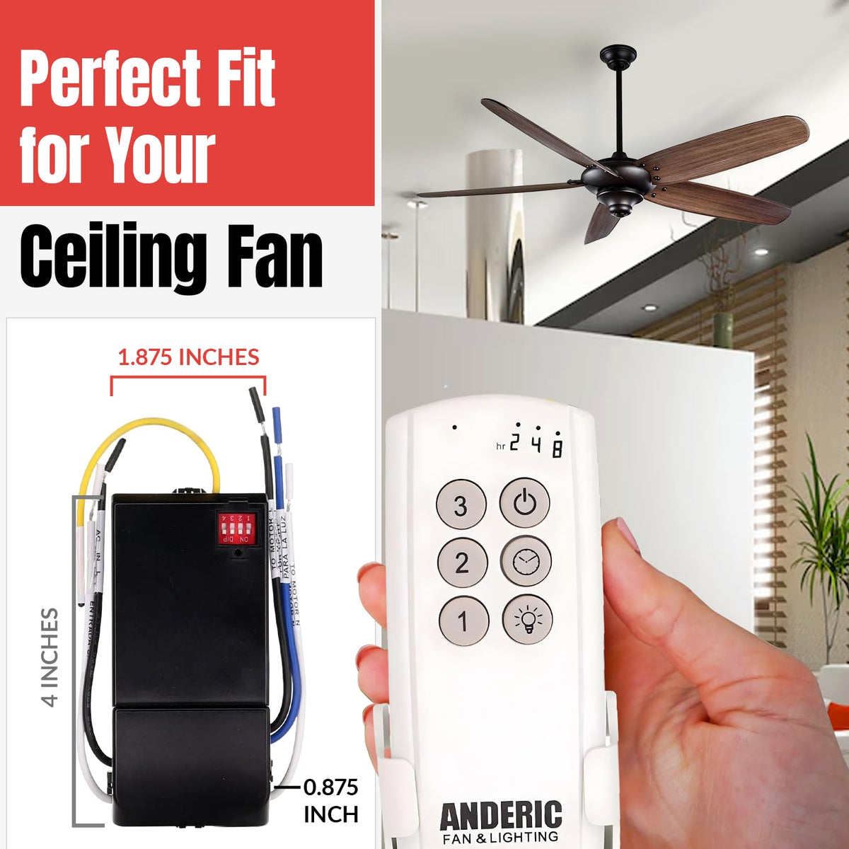 Anderic 63T-AC83T-KIT supports incandescent, LED, and CFL bulbs.