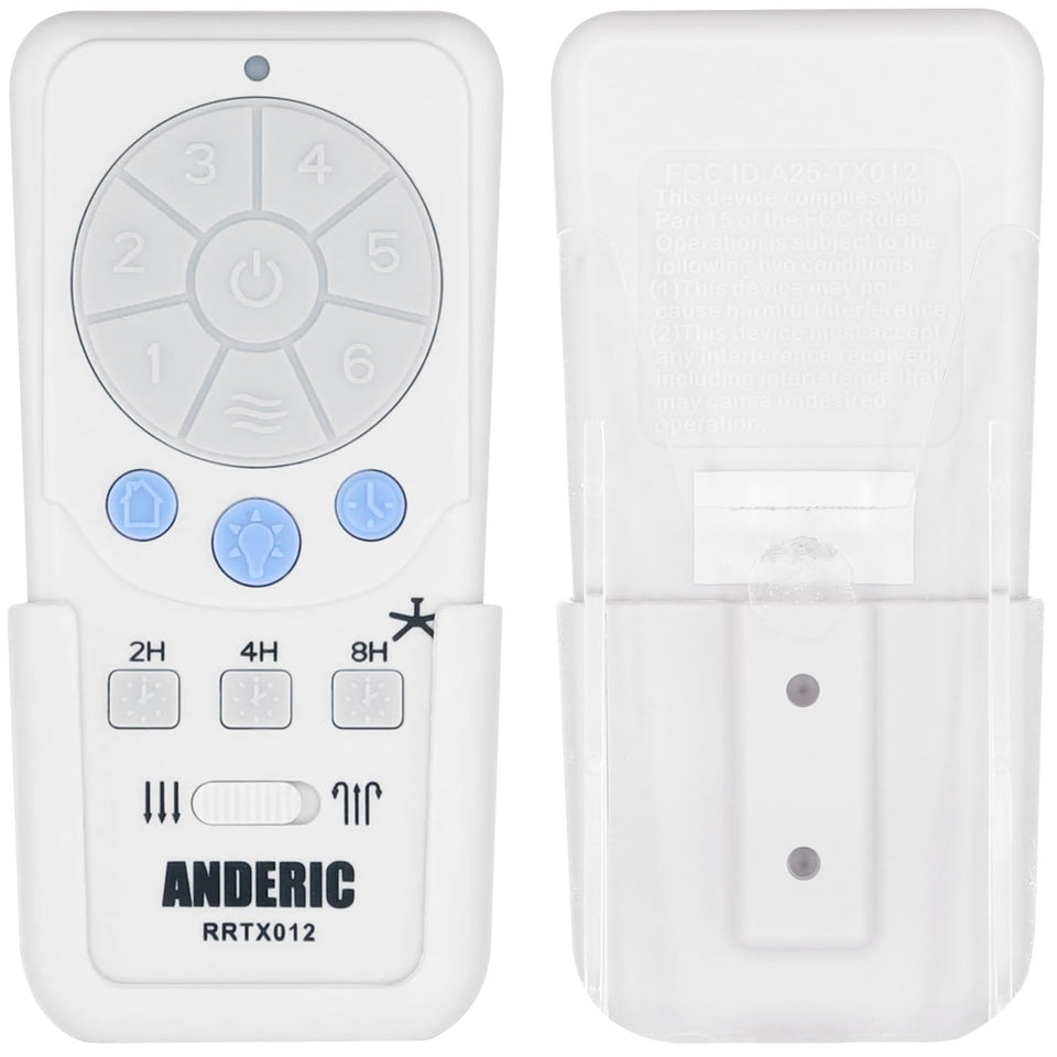 Anderic RRTX012 remote front view with 6-speed fan control
