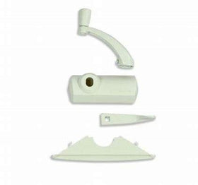 Andersen hardware components close-up with lock bezel, handle, and cover for easy replacement