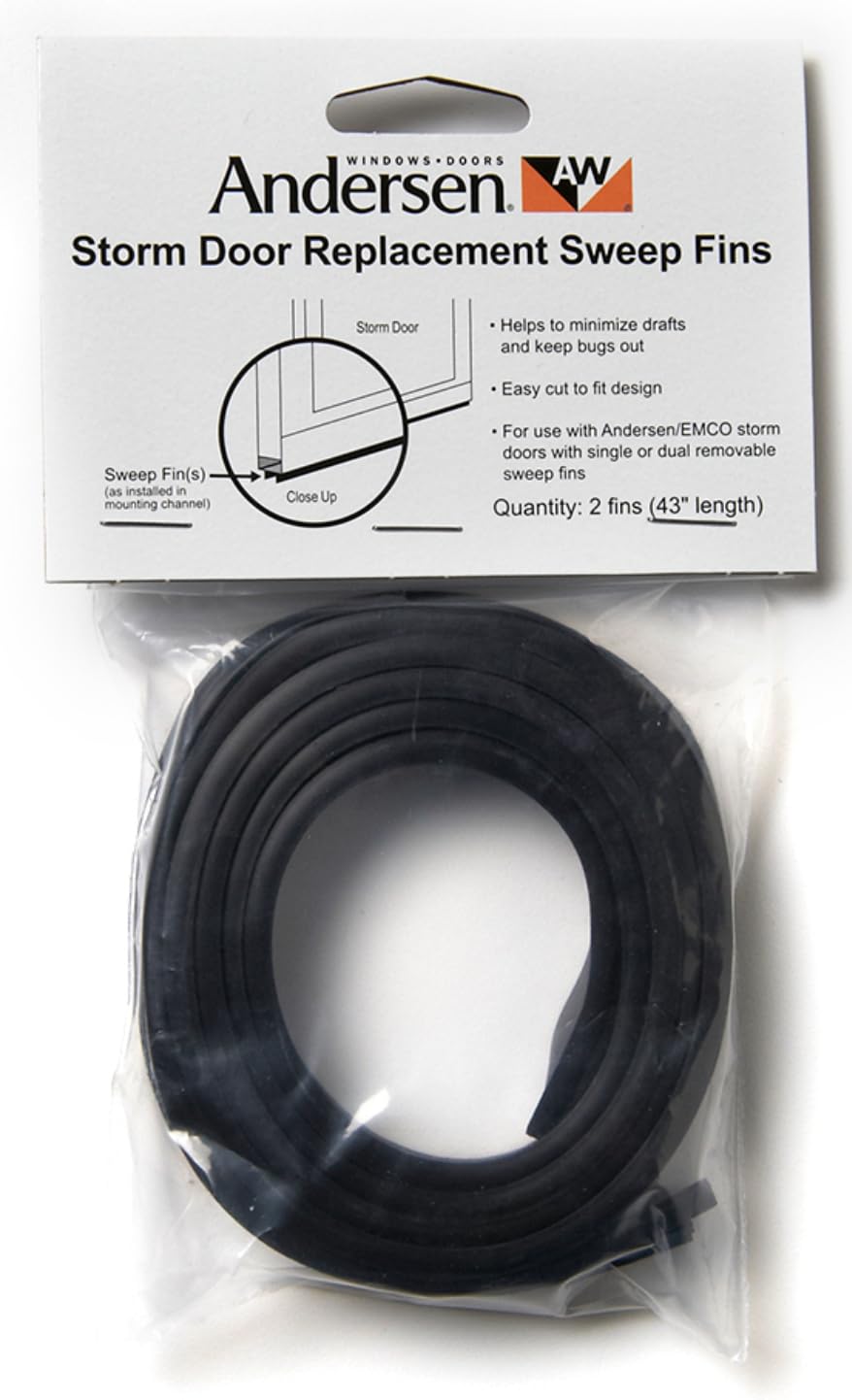 Andersen storm door bottom sweep fin 43-inch seals drafts for energy efficiency