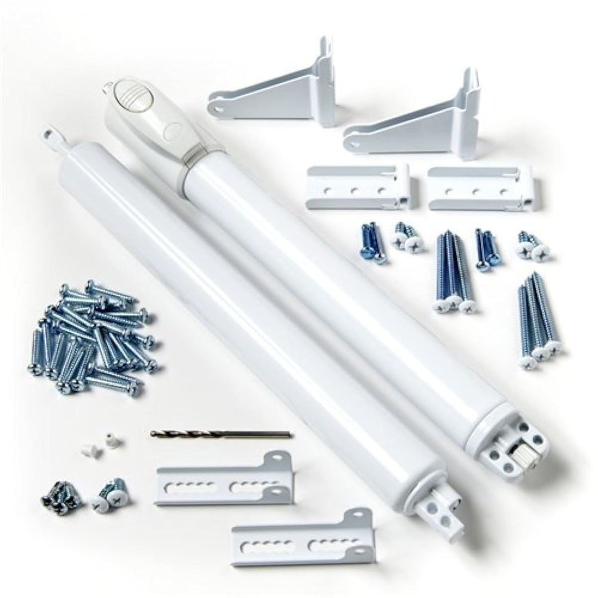 Andersen Storm Door Top and Bottom Closer Kit in White provides smooth operation for entry.