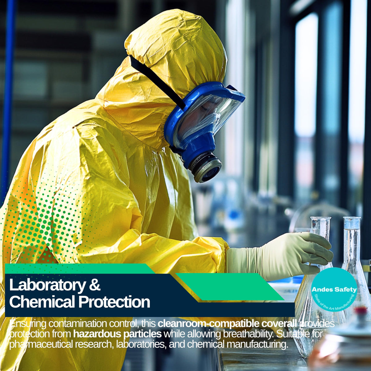 Anti static treated fabric coveralls highlighting anti static protection by Andes Safety