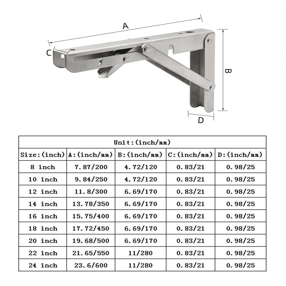 ANDICEQY folding bracket with hardware included for quick, secure installation.