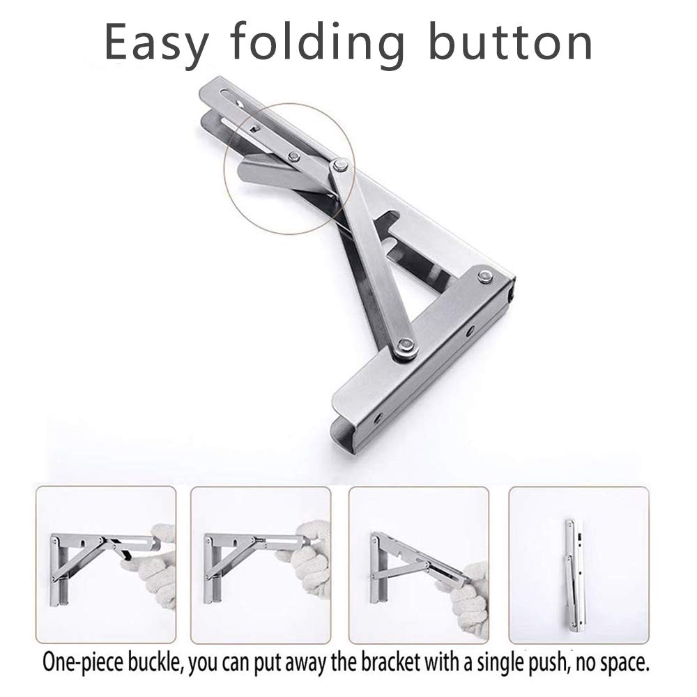 ANDICEQY folding bracket in-use as a shelf demonstrating space-saving function.