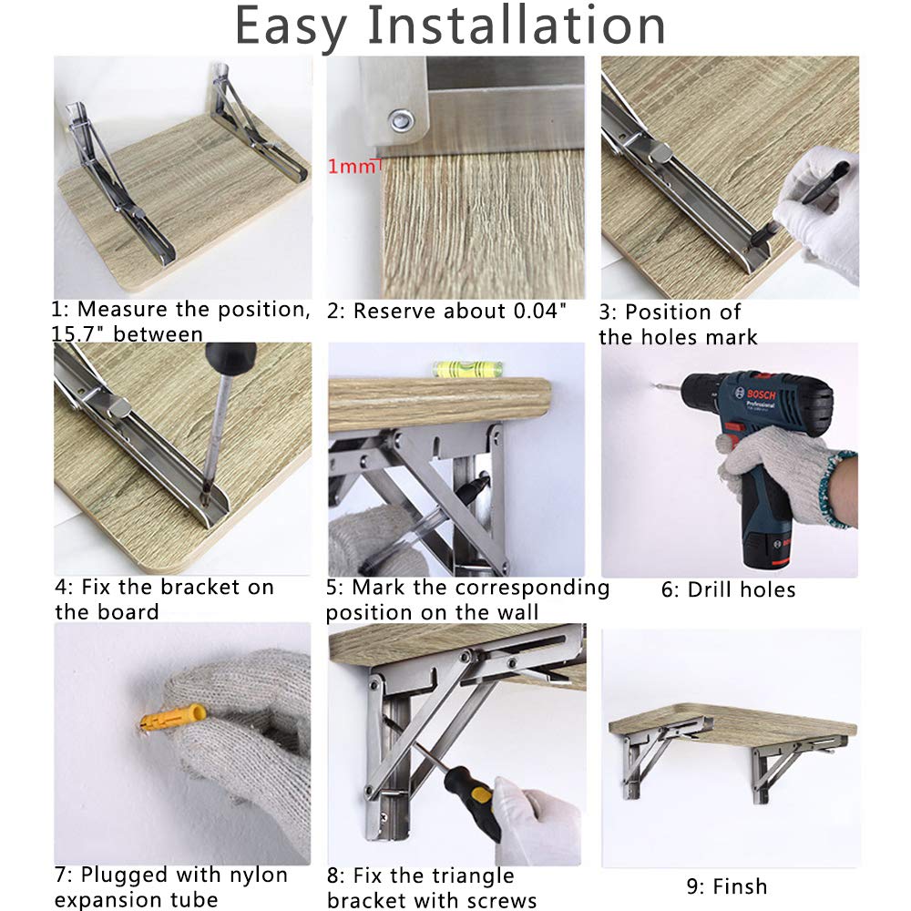 ANDICEQY wall-mounted bracket supporting a shelf, illustrating load-bearing potential.