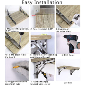 ANDICEQY wall-mounted bracket supporting a shelf, illustrating load-bearing potential.