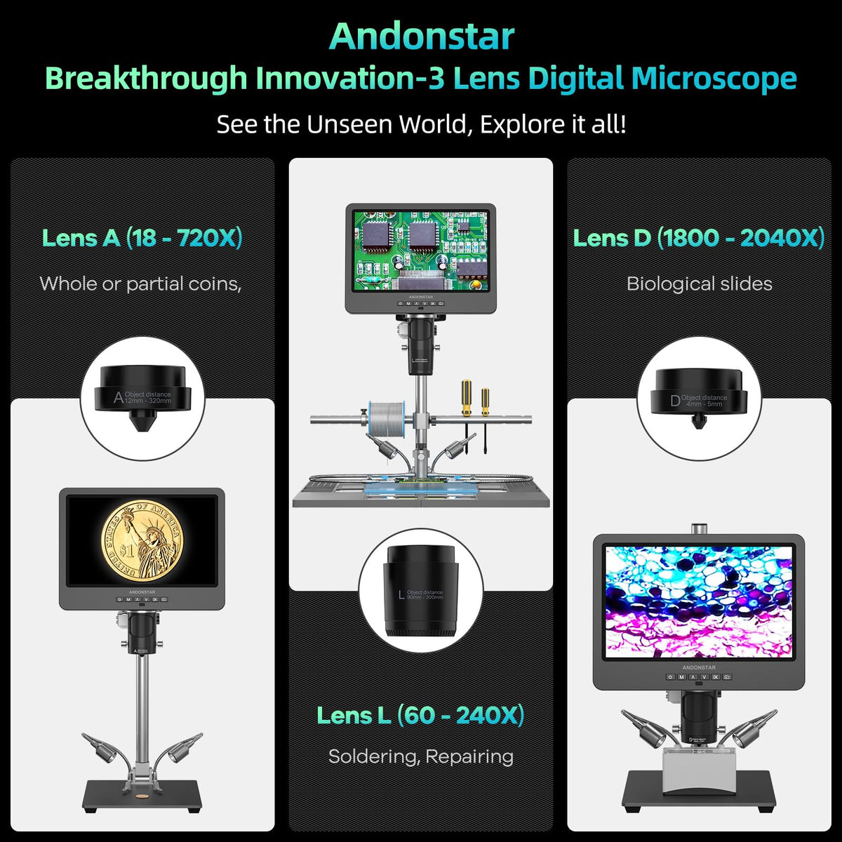 HDMI monitor view with UHD clarity from Andonstar AD249S-M Plus