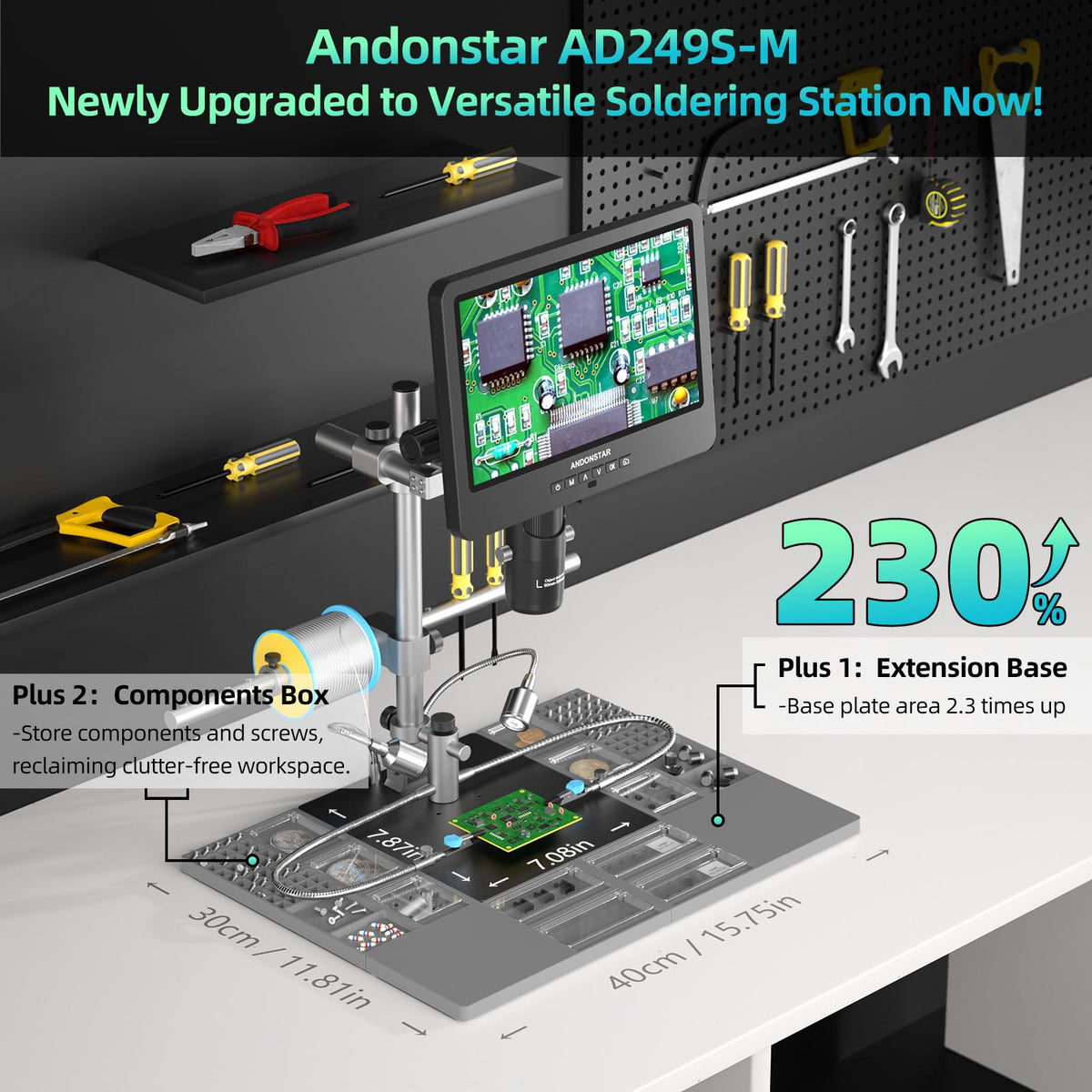 Andonstar Lens L zoom 60-240x for detailed soldering inspection