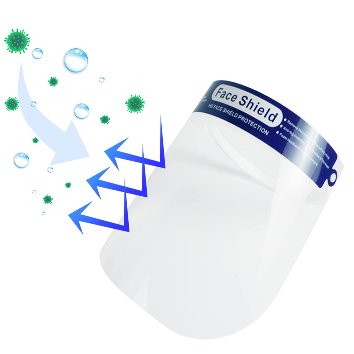 ANDX 10-pack anti-fog shield side view protects eyes during daily activities.
