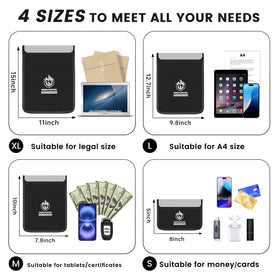 Andyer A4-size fireproof bag with ready-for-filing documents.