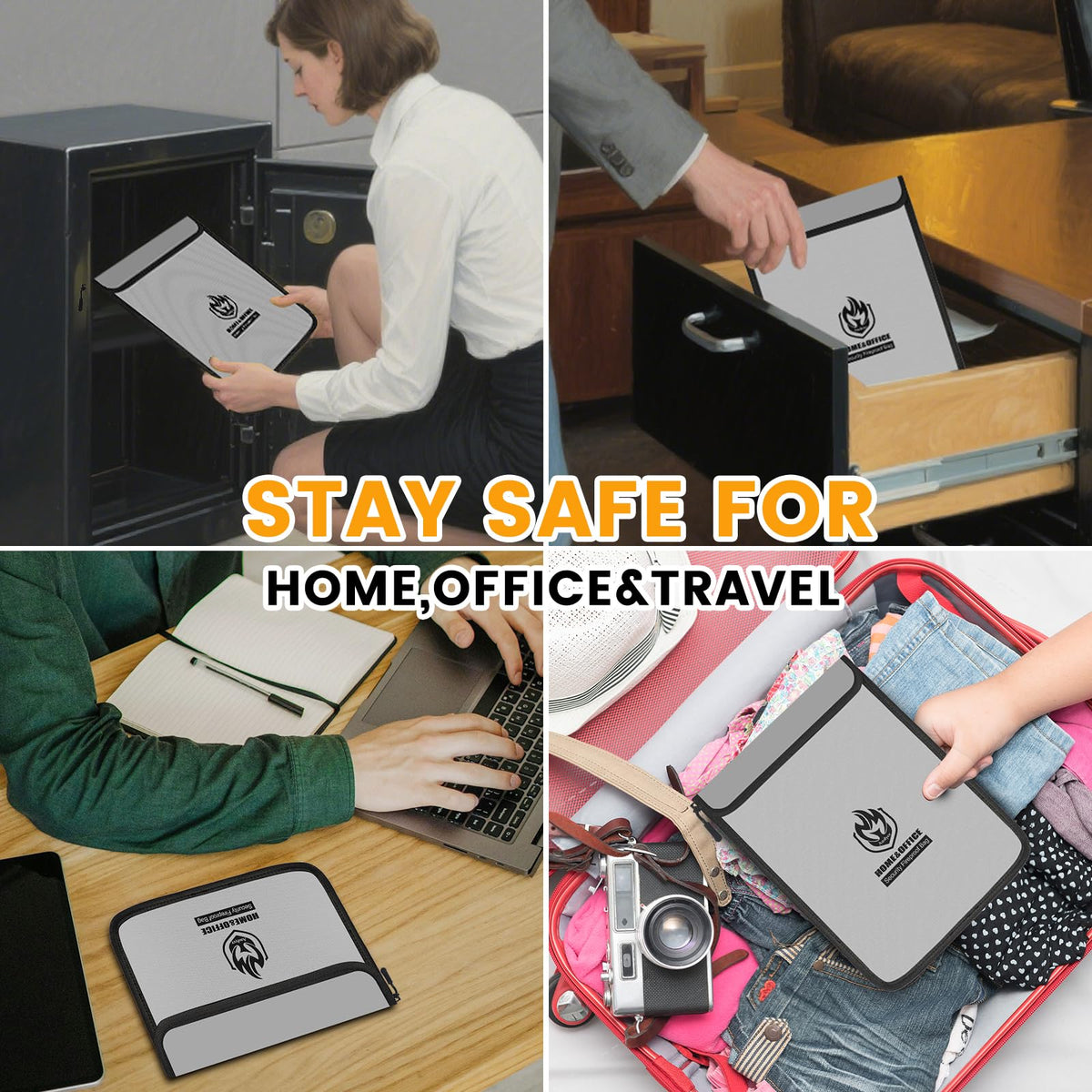 Andyer fireproof bag foldable design for easy storage.