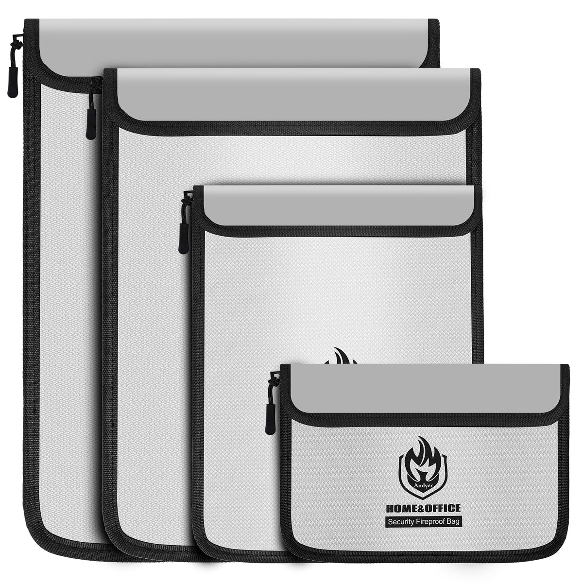 Andyer fireproof bag, legal-size, protects important documents during emergencies.