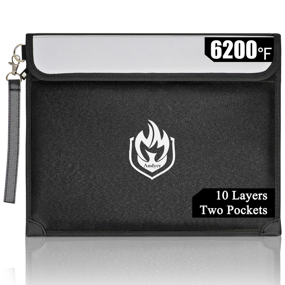 Andyer fireproof bag outer view with reflective strip for emergency visibility