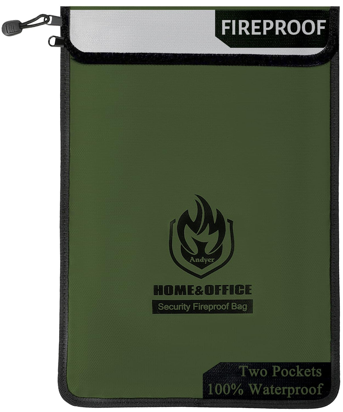 andyer fireproof bag with two pockets for secure documents