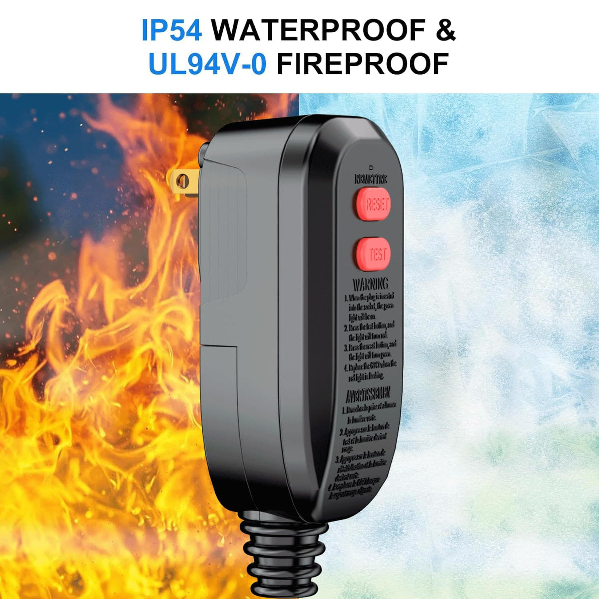 Compact Aneken GFCI plug suitable for hair dryers and heaters in home use