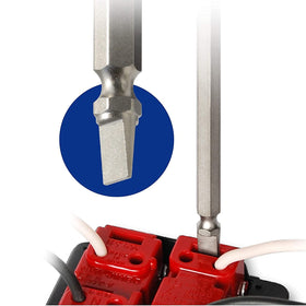 Anex deep bit port minimizes wobble during driving.