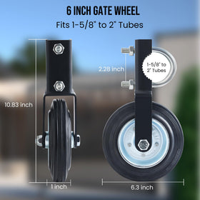 Anfrere swing gate wheel fits 1-5/8 to 2 inch gates with adjustable U-bolt