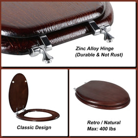 Angel Shield anti-scratch wood seat withstands daily family bathroom use