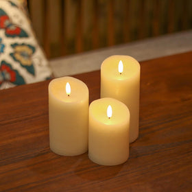 Angelloong candles in lantern for wedding and holiday decor.