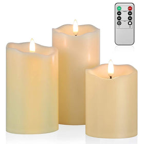 ANGELLOONG flickering flameless candles in a 3-pack for safe romantic table lighting
