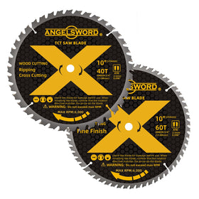 ANGELSWORD 40T blade close-up shows smooth cuts in hardwoods.