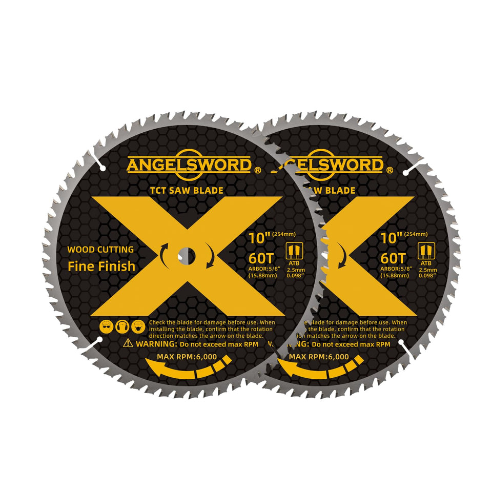 ANGELSWORD 10-inch blade close-up shows precision teeth for clean, smooth finish cuts.