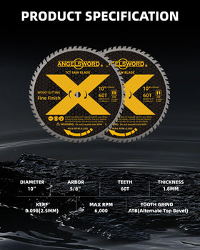 ANGELSWORD 60T teeth offer durable performance for long-lasting, high-quality edge cuts.