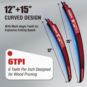 ANGELSWORD arc edge 15-inch blade for powerful wood cuts.