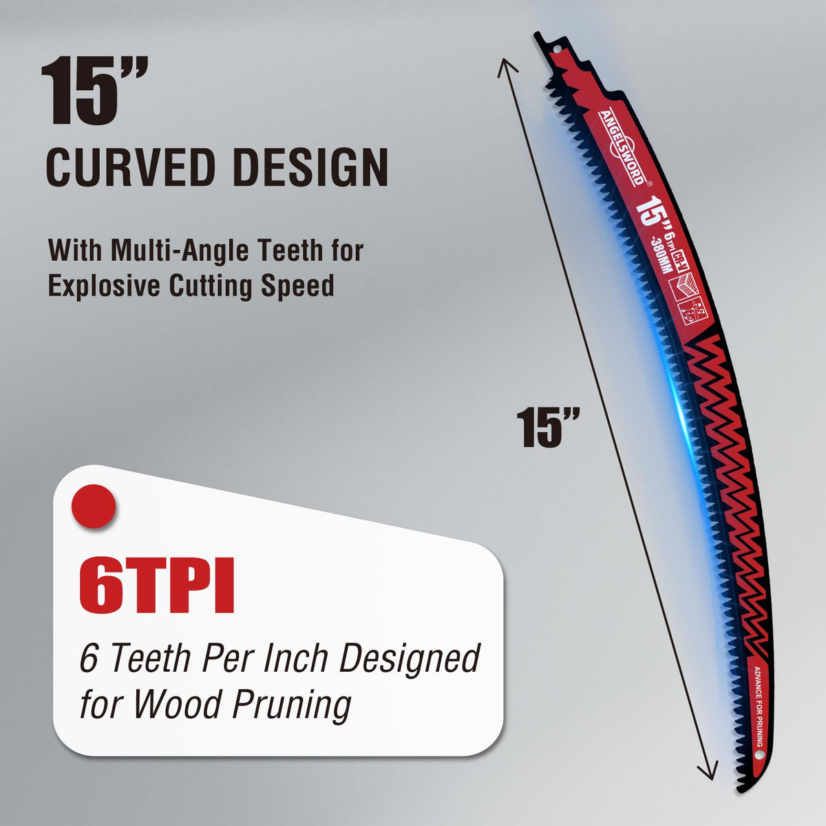 Closeup of ANGELSWORD CR-V steel blade for durability