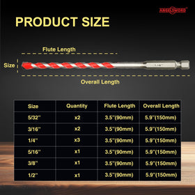 ANGELSWORD hex shank masonry bits for secure, precise fits