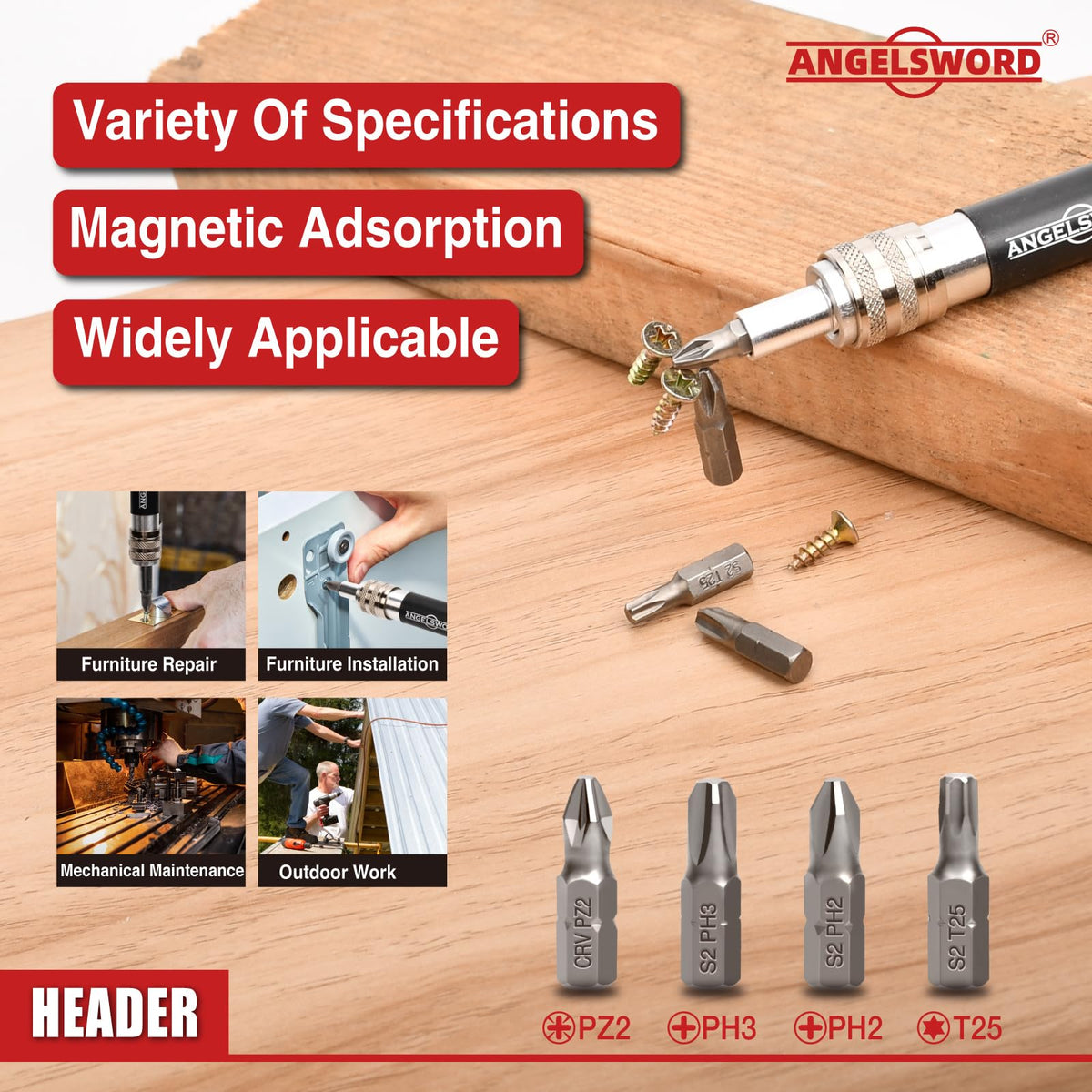 ANGELSWORD high carbon steel bits highlight durability