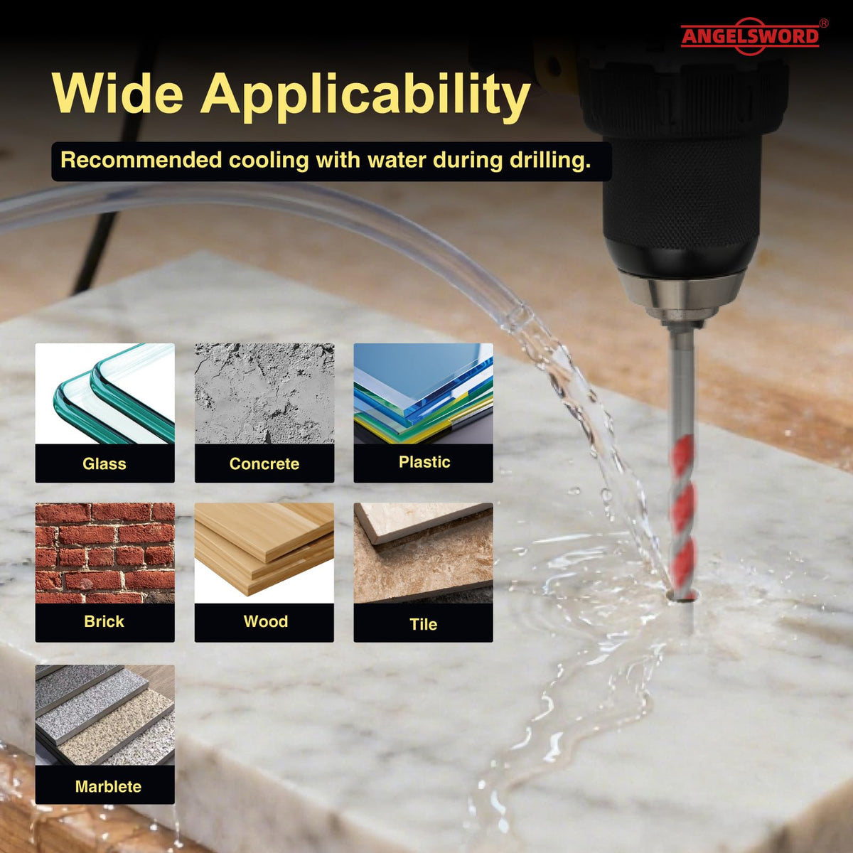ANGELSWORD suitable for glass, tile, brick, wood, plastic and marble