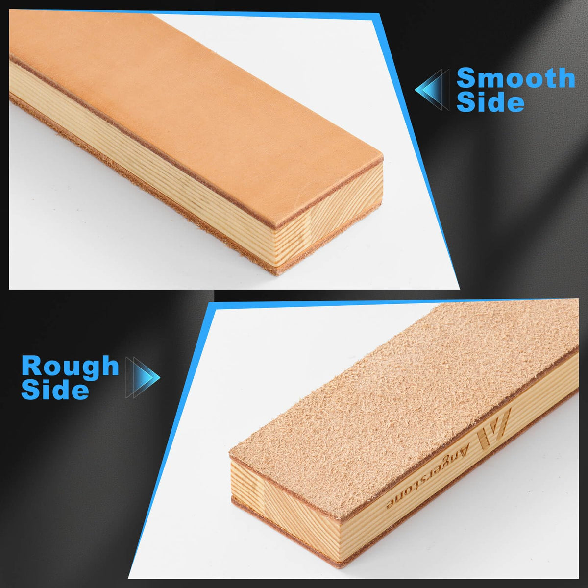 Angerstone green stropping compound for sharpening and edge reinforcement.