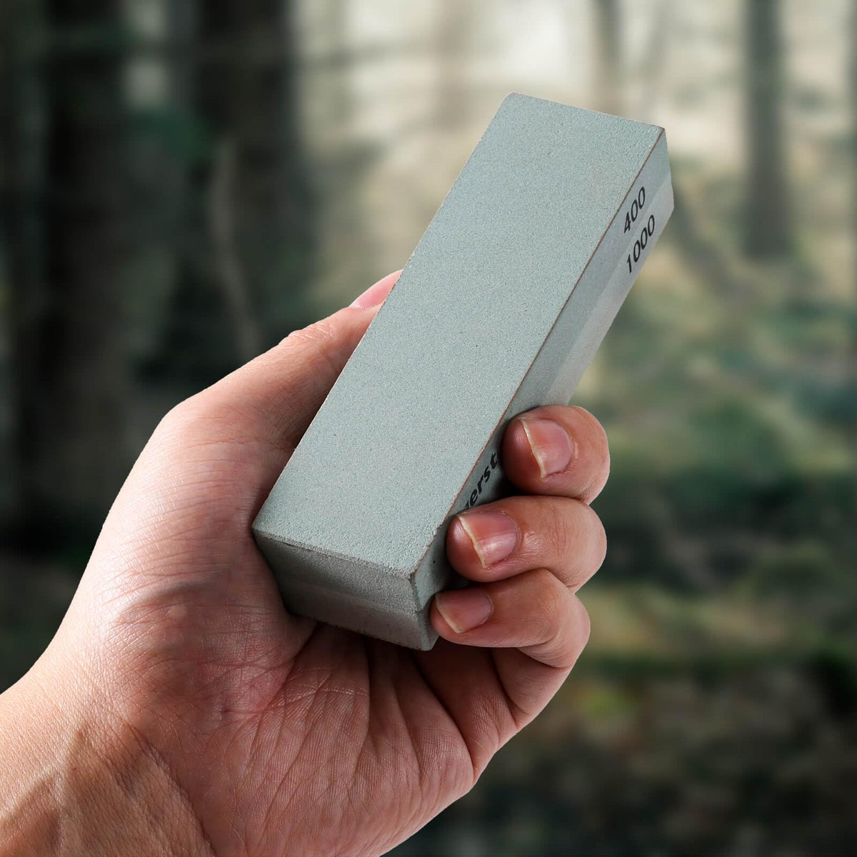 Angerstone multi-use sharpener for knives, scissors, and small blades in the field.