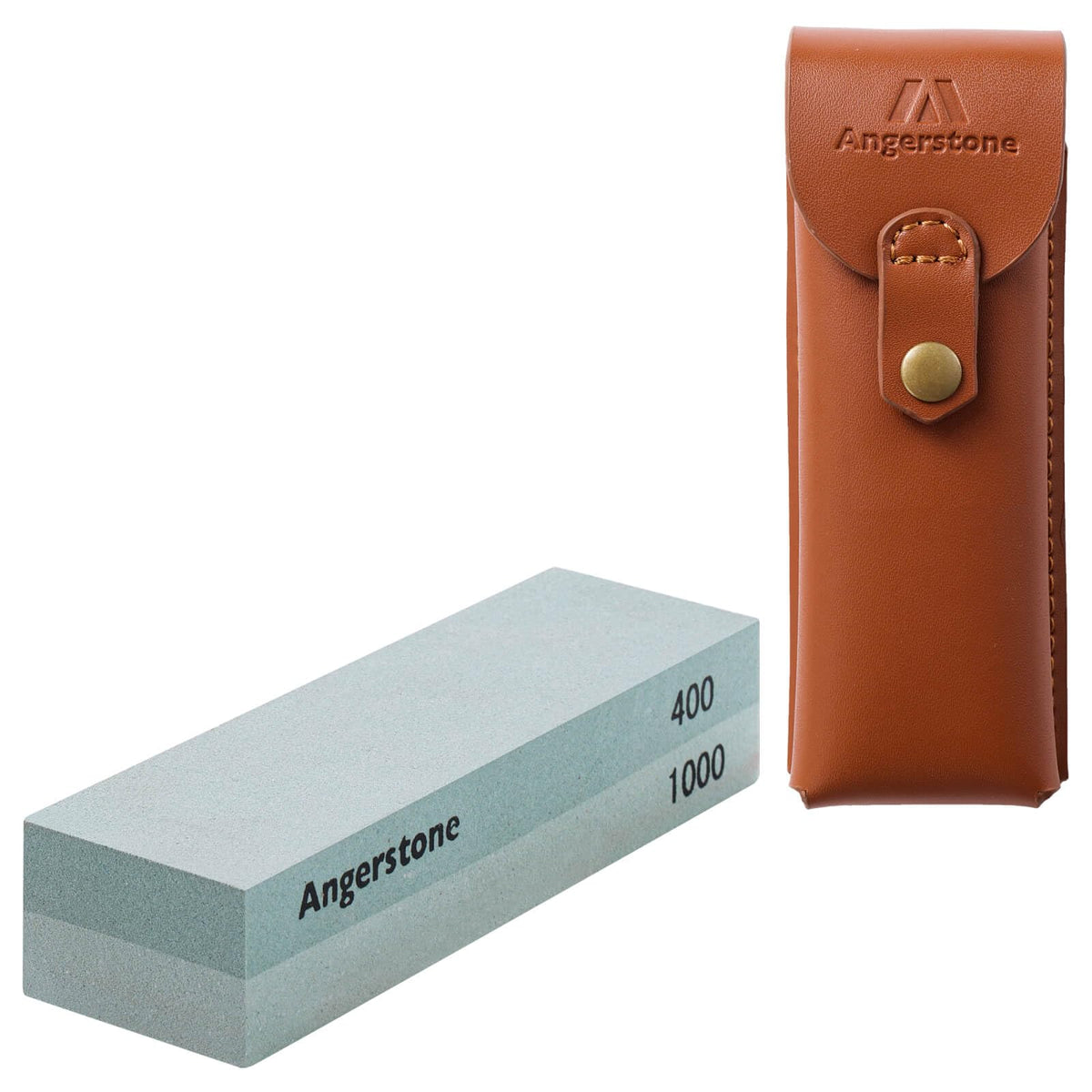 Angerstone pocket sharpening stone with dual grit for fast edge restoration on the go.