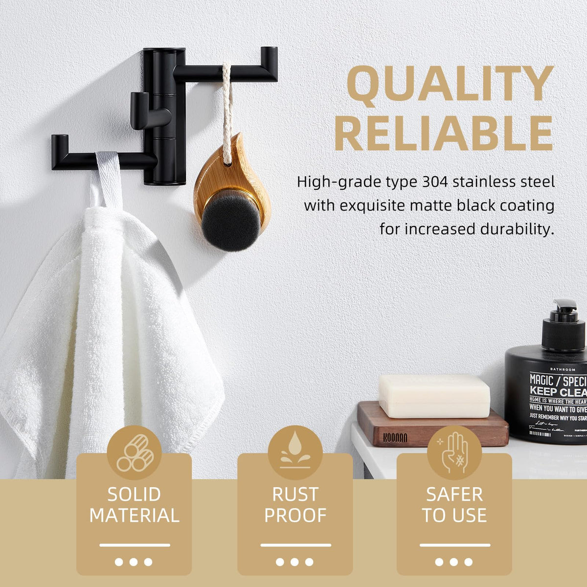 Angle Simple 304 stainless steel construction delivers durability and long-lasting use.
