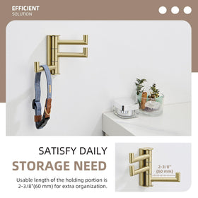 Angle Simple bathroom hardware towel hook brushed gold keeps towels in place