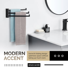 Angle Simple matte black coating protects against rust and tarnish in busy bathrooms.