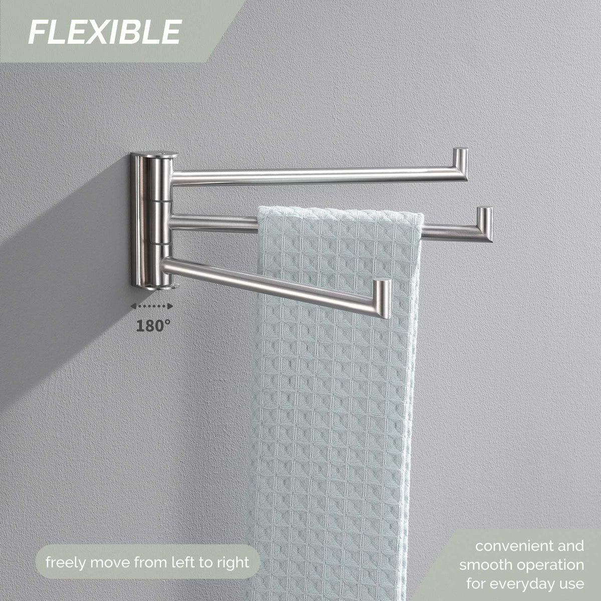 Angle Simple durable bath accessory with modern brushed nickel finish.
