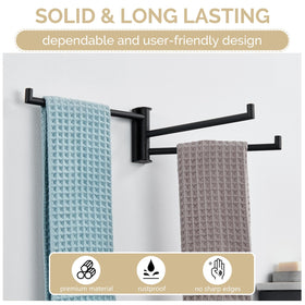 Angle Simple easy-installation towel rack includes anchors for sturdy, tool-free mounting.