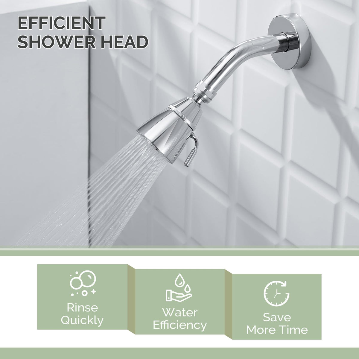 Angle Simple high-flow installation process shows quick wall-mount setup