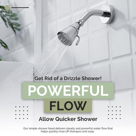 Angle Simple high-flow shower head chrome finish detail for a modern bathroom look